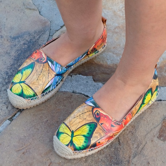 ARTISAN LEATHER ESPADRILLE LOAFER Size 8 New - Picture 2 of 12